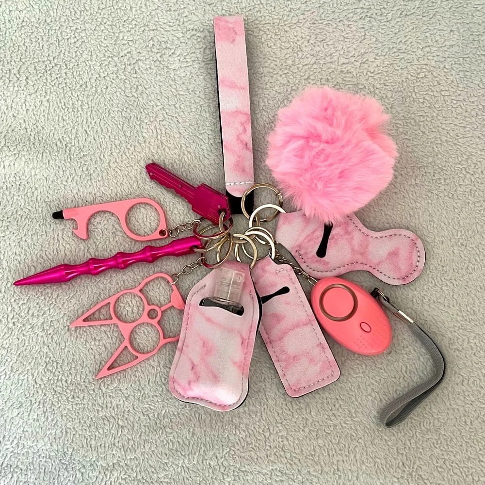 💗Pink Marble Safety Keychain Set💗 - Picture 1 of 1
